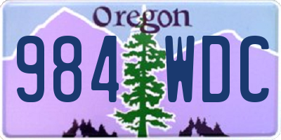OR license plate 984WDC