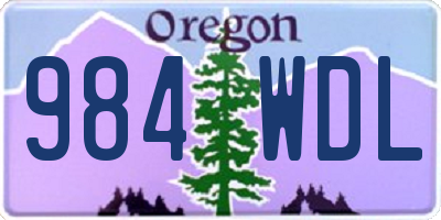OR license plate 984WDL
