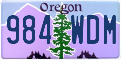 OR license plate 984WDM