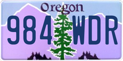 OR license plate 984WDR