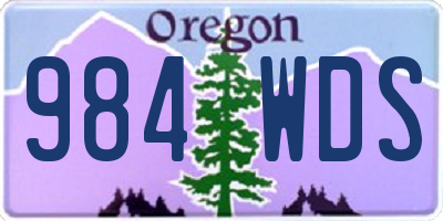 OR license plate 984WDS