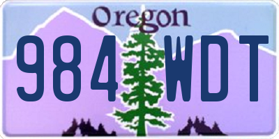 OR license plate 984WDT