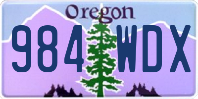 OR license plate 984WDX
