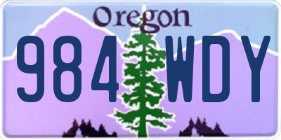 OR license plate 984WDY