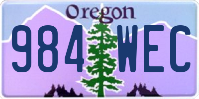 OR license plate 984WEC