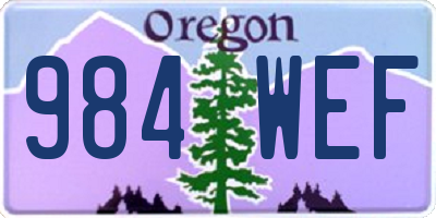 OR license plate 984WEF