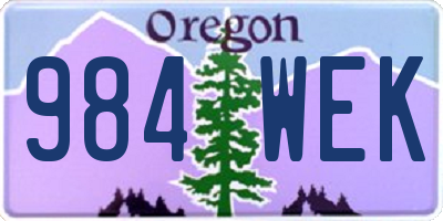 OR license plate 984WEK