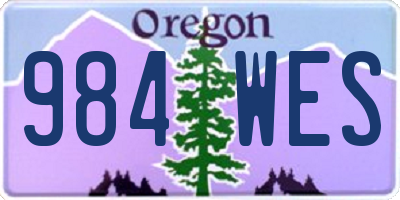 OR license plate 984WES