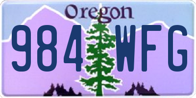 OR license plate 984WFG