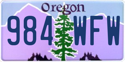 OR license plate 984WFW