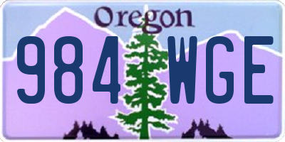 OR license plate 984WGE