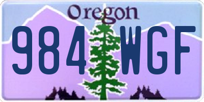 OR license plate 984WGF