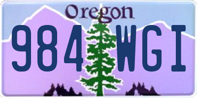 OR license plate 984WGI