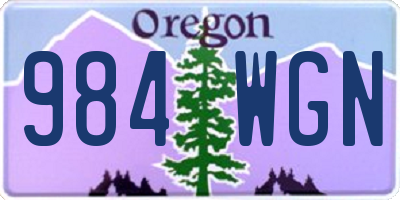 OR license plate 984WGN