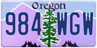 OR license plate 984WGW