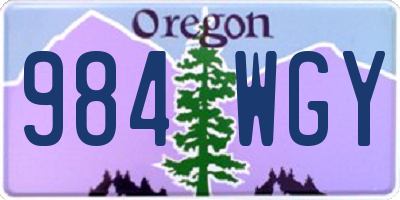 OR license plate 984WGY