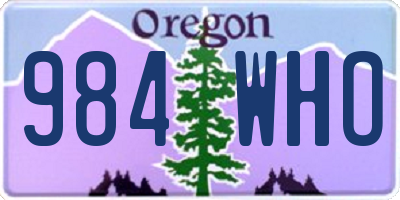 OR license plate 984WHO