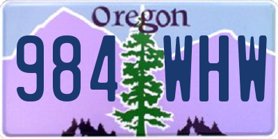 OR license plate 984WHW