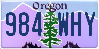OR license plate 984WHY