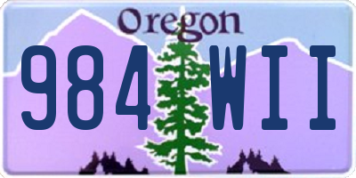 OR license plate 984WII