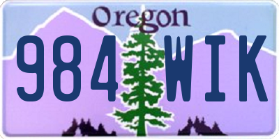 OR license plate 984WIK
