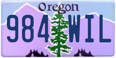 OR license plate 984WIL