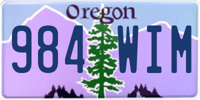 OR license plate 984WIM