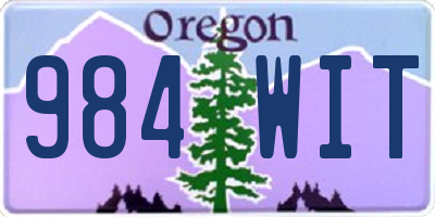 OR license plate 984WIT