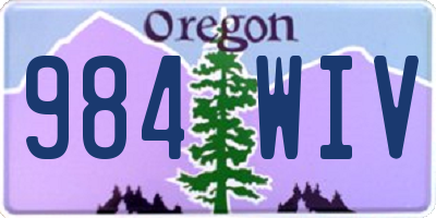 OR license plate 984WIV