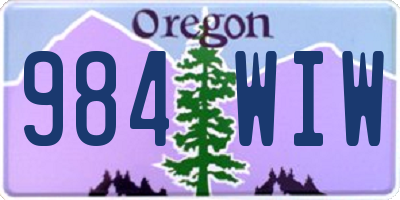 OR license plate 984WIW