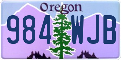 OR license plate 984WJB