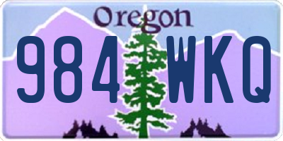 OR license plate 984WKQ