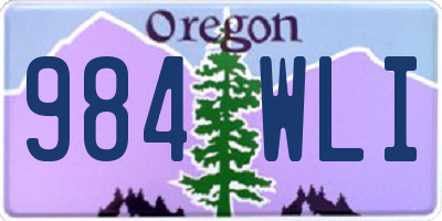OR license plate 984WLI