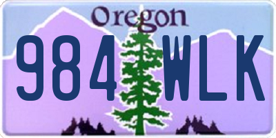 OR license plate 984WLK