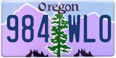 OR license plate 984WLO