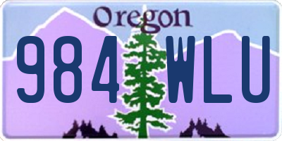 OR license plate 984WLU