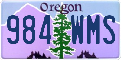 OR license plate 984WMS