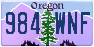 OR license plate 984WNF