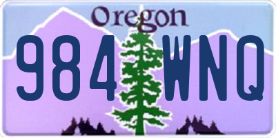 OR license plate 984WNQ