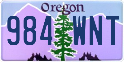 OR license plate 984WNT
