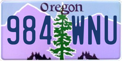 OR license plate 984WNU
