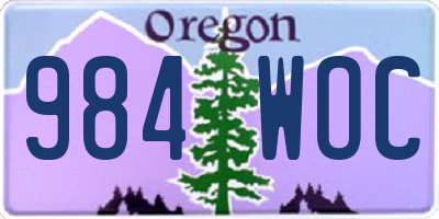 OR license plate 984WOC