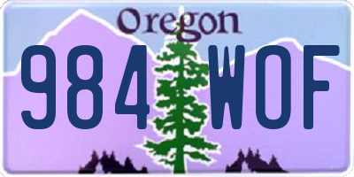 OR license plate 984WOF