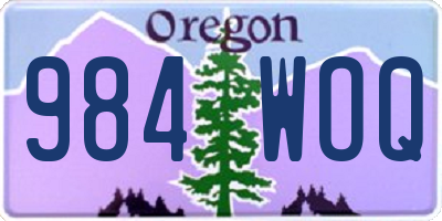 OR license plate 984WOQ