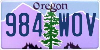 OR license plate 984WOV