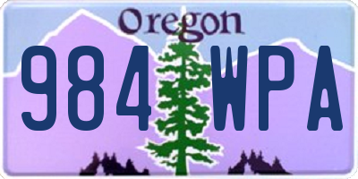 OR license plate 984WPA