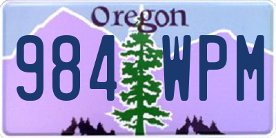 OR license plate 984WPM