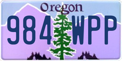 OR license plate 984WPP