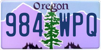 OR license plate 984WPQ