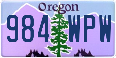 OR license plate 984WPW